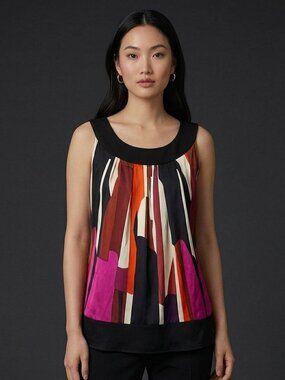 H&M Geometric Satin Sleeveless Top